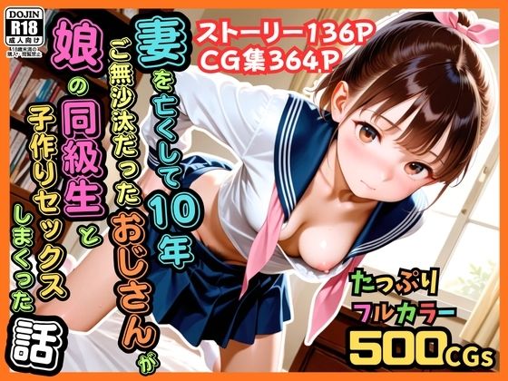 【500枚】妻を亡くして10年ご無沙汰だったおじさんが娘の同級生と子作りセックスしまくった話【女子校生】【ピストン工房】