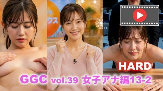 【AI動画】GGC vol.39 女子アナ編13-2 【HARD版】【脱衣・本番・顔射】【かまぼこ製造工場】